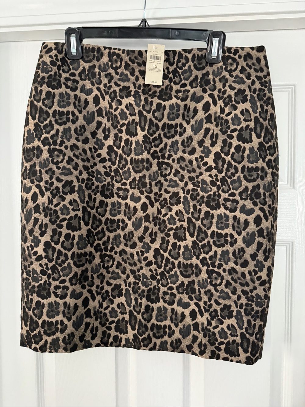 Ann Taylor Metallic Leopard Print Pencil Skirt - Brown/Black - size 12